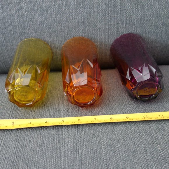 Set of Three(3) Colored Glasses - Picture 2 of 9